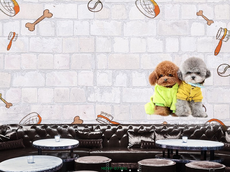 Tranh cún con trên tường gạch MDVP-075KG